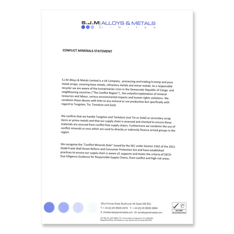 Conflict Minerals Statement